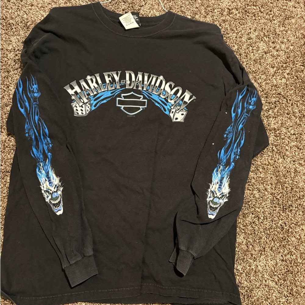 Harley-Davidson Black and Blue Men's Shirt